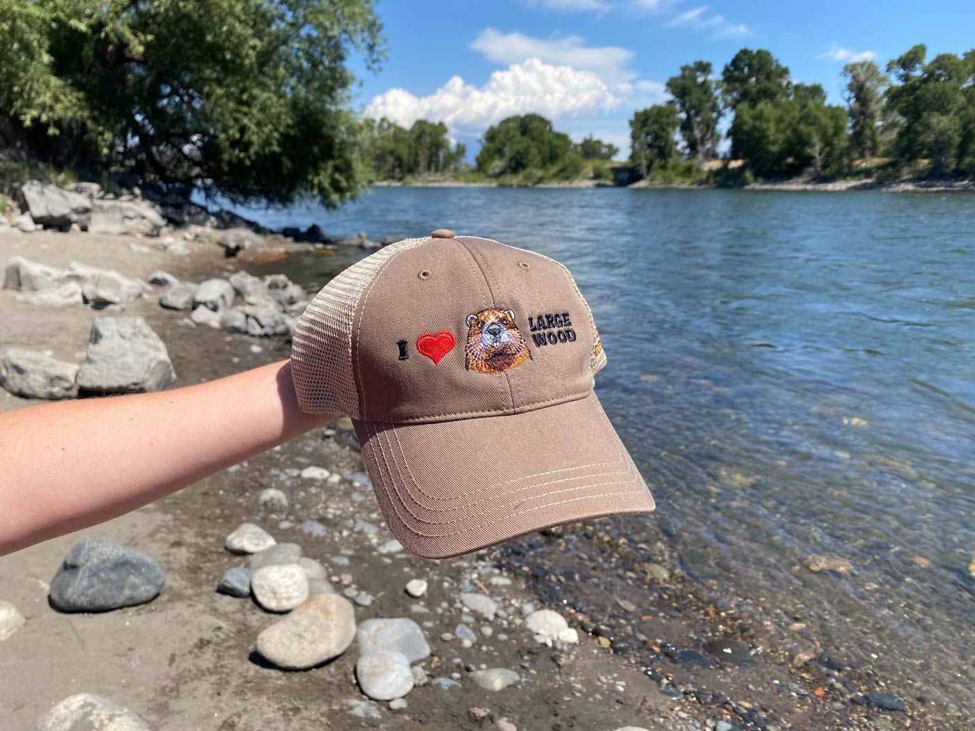 I <3 Large Wood Dad Hat