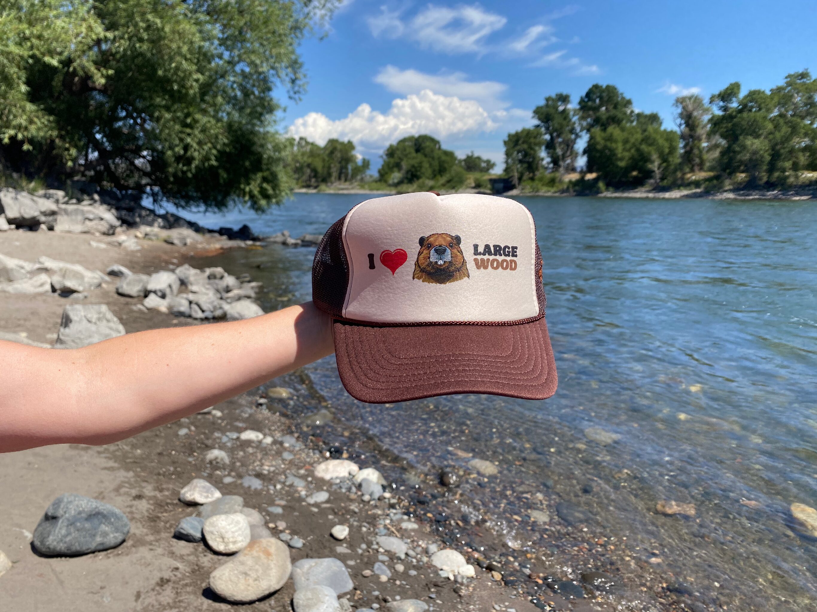 I <3 Large Wood Foam Hat